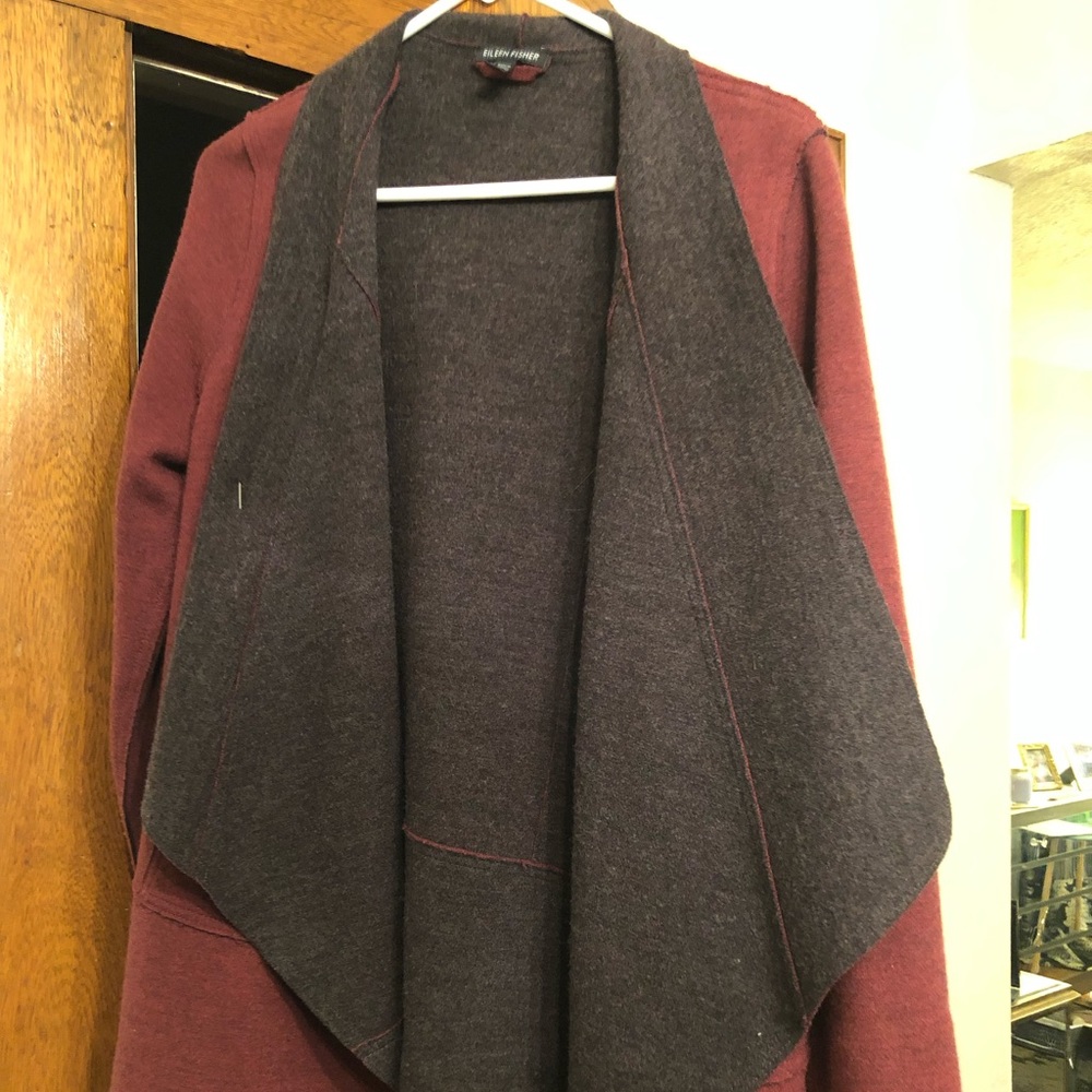 Sweater maroon and grey